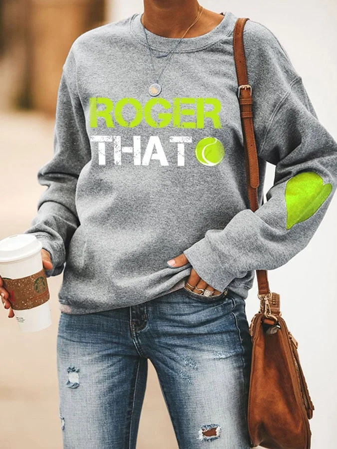 Women's Roger That Print Casual Round Neck Sweatshirt