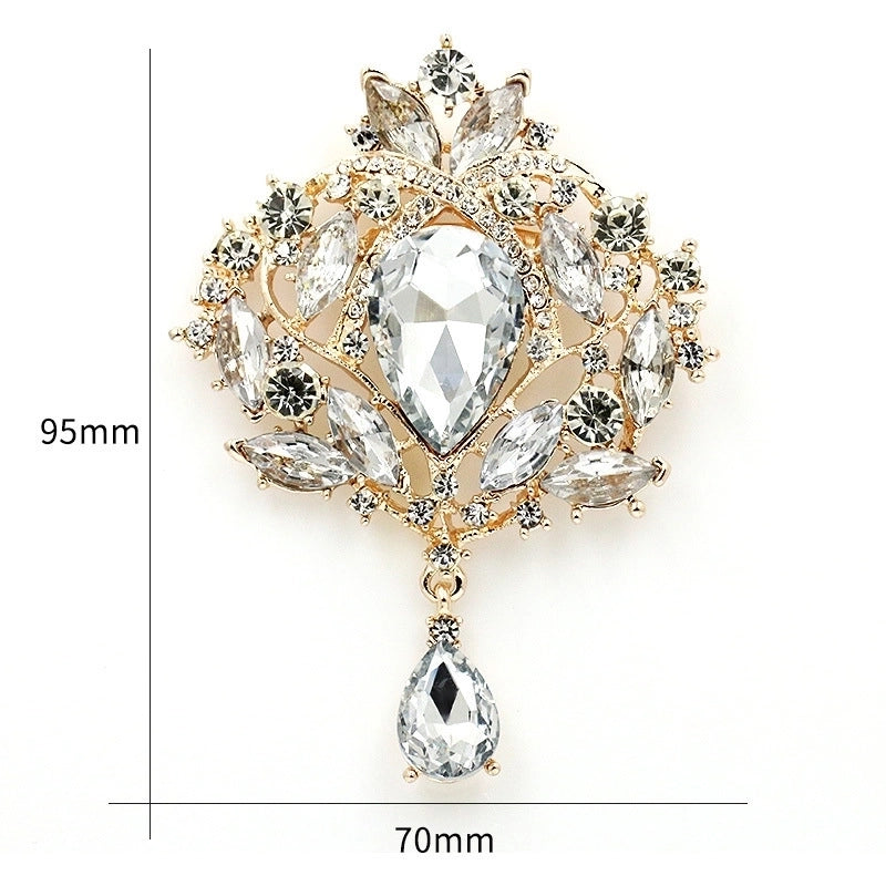2 Pieces Fashion Pin Crown Alloy Rhinestones Women’S Brooches