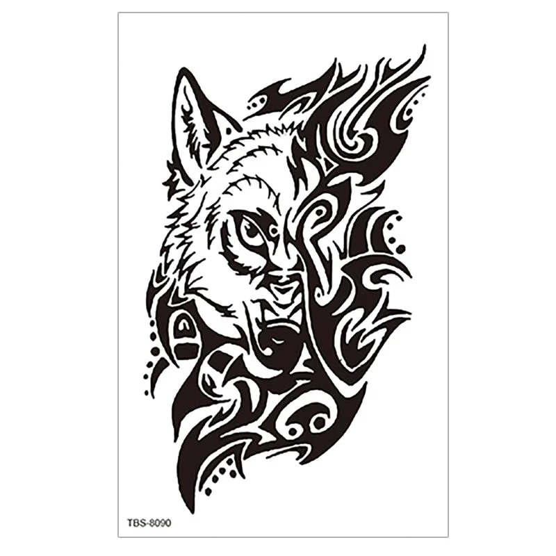 Waterproof Temporary Tattoo wolf tiger totem Fake Tatto Flash Tatoo cross angel Hand Arm middle size art Tattoos for Women men