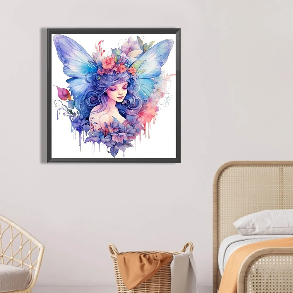 Diamond Painting - Full Round Drill - Butterfly Fairy(Canvas|30*30cm)