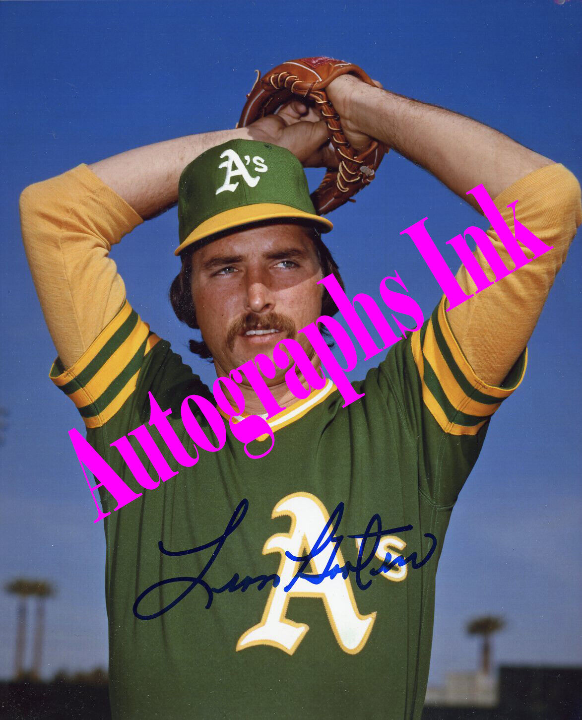 Leon Hooten autographed 8x10 Oakland A's Topps Vault