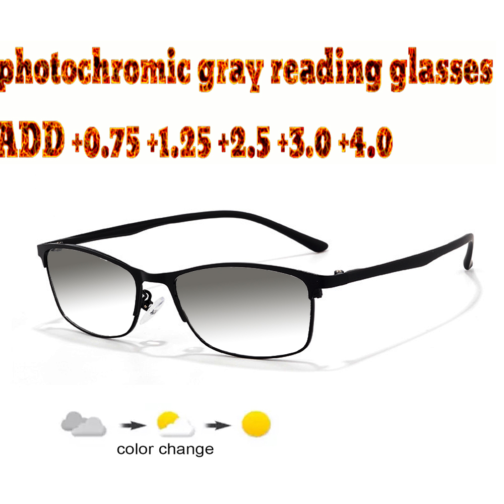 Photochromic Gray Progressive Multifocal Reading Glasses Men Woem ...