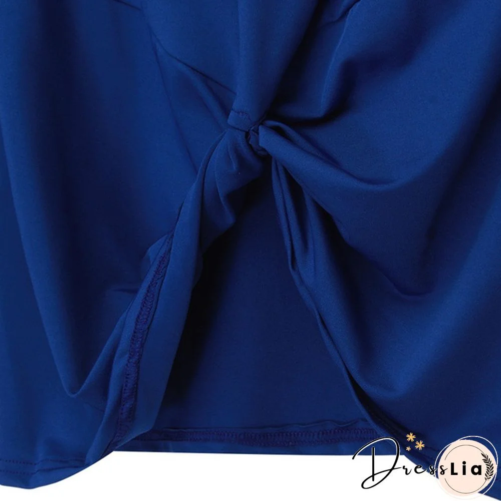 Spring Summer Fashion Solid Color Long Sleeved Shirt Irregular Twisted Casual Loose Blouse Tops