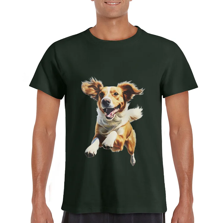 Green Shirt Happy Flying Dog