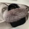 Women's Bag Luxury Real Fur Women's Shoulder Bag Mink Fur Bag With Fox Fur Design Large Capacity Fur Handbag Bags For Women