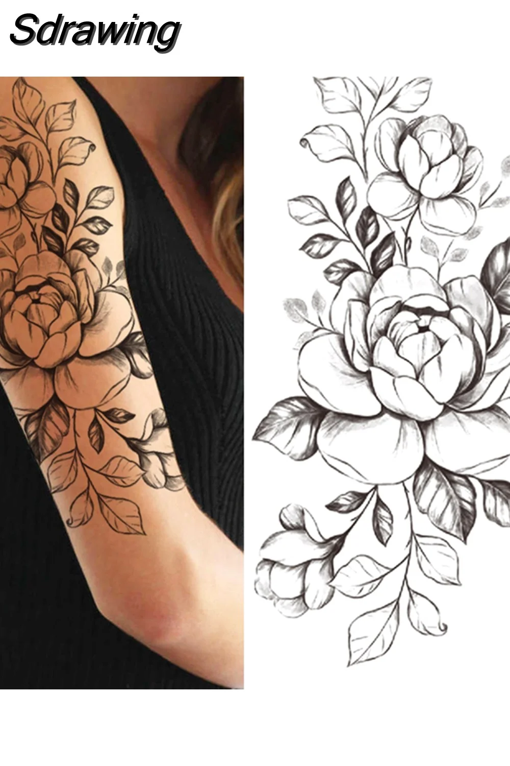 Sdrawing Forest Tattoo Sticker For Men Women Children Tiger Wolf Death Skull Temporary Tattoo Fake Henna Skeleton King Animal Tatoo 430-0