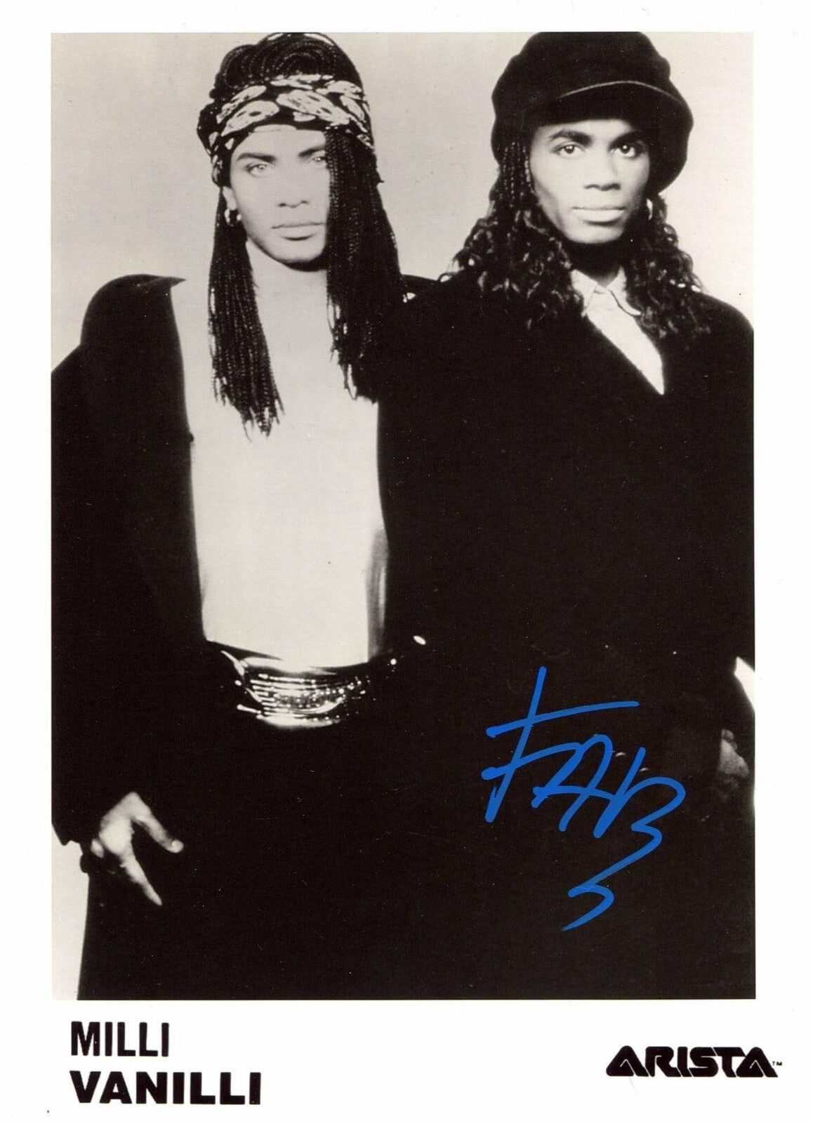 Milli Vanilli R&B BAND autograph, In-Person signed promo Photo Poster painting