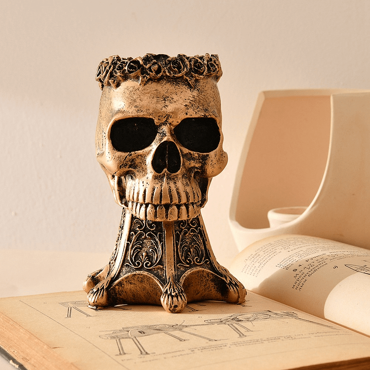 Coutureaura Skull Skeleton Resin Vase Decor