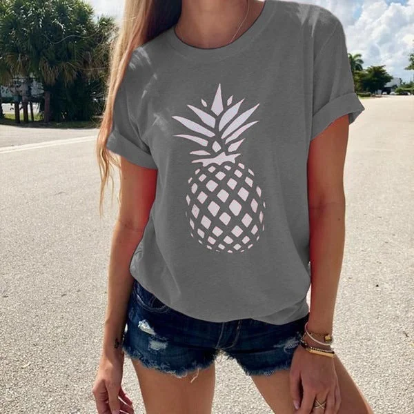 Fashion pineapple print T-shirt