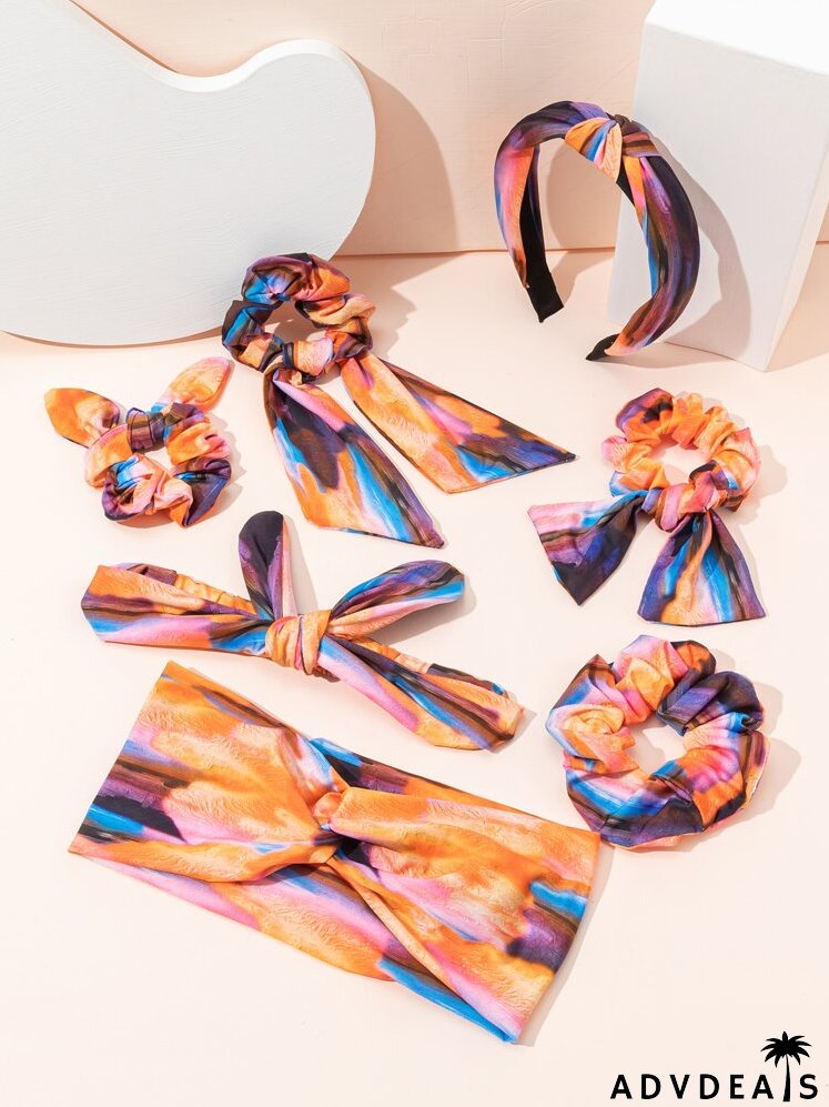 7pcs Tie Dye Hair Accessory Set