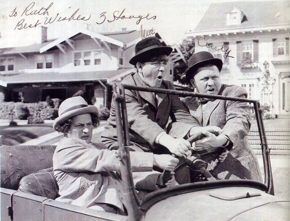 THE THREE STOOGES Signed 'Car' Photo Poster paintinggraph - Comedy Film Actors - preprint