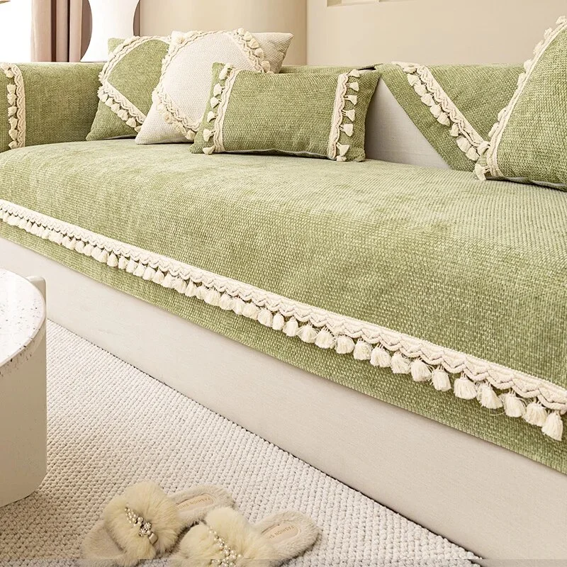 Nigikala Sofa Cover for Modern Living Room, Anti-slip Combination Couch Cushion Cover, Full Furniture Dust Protection, Monochromatic