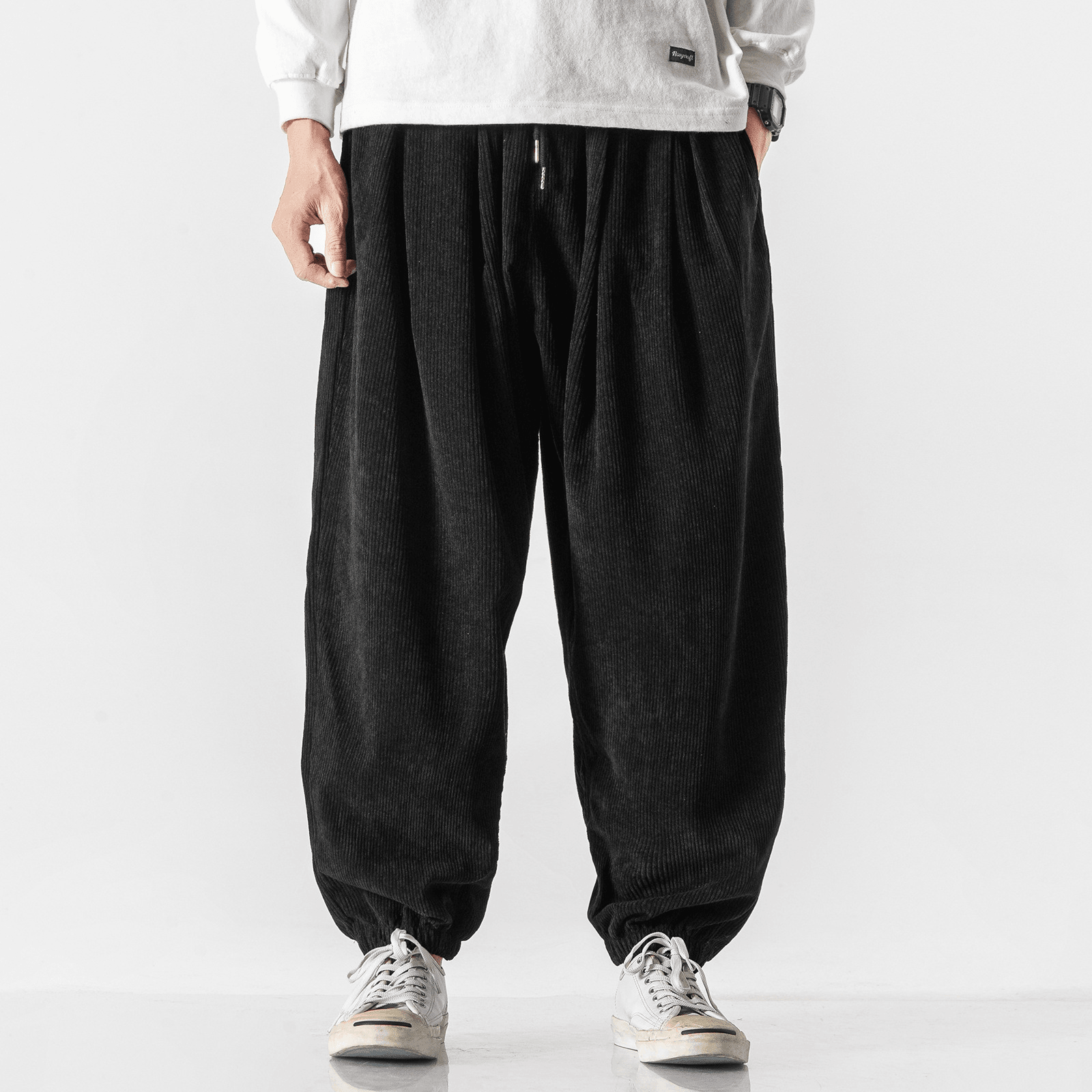 Men'S Casual Pants Loose plus Size Corduroy