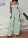 Solid Color Spaghetti-neck Jumpsuits
