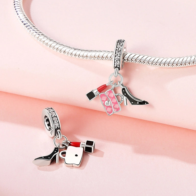 1 Piece 10*19mm 925 Sterling Silver Zircon Heart Shape Pendant Beads Jewelry Accessories