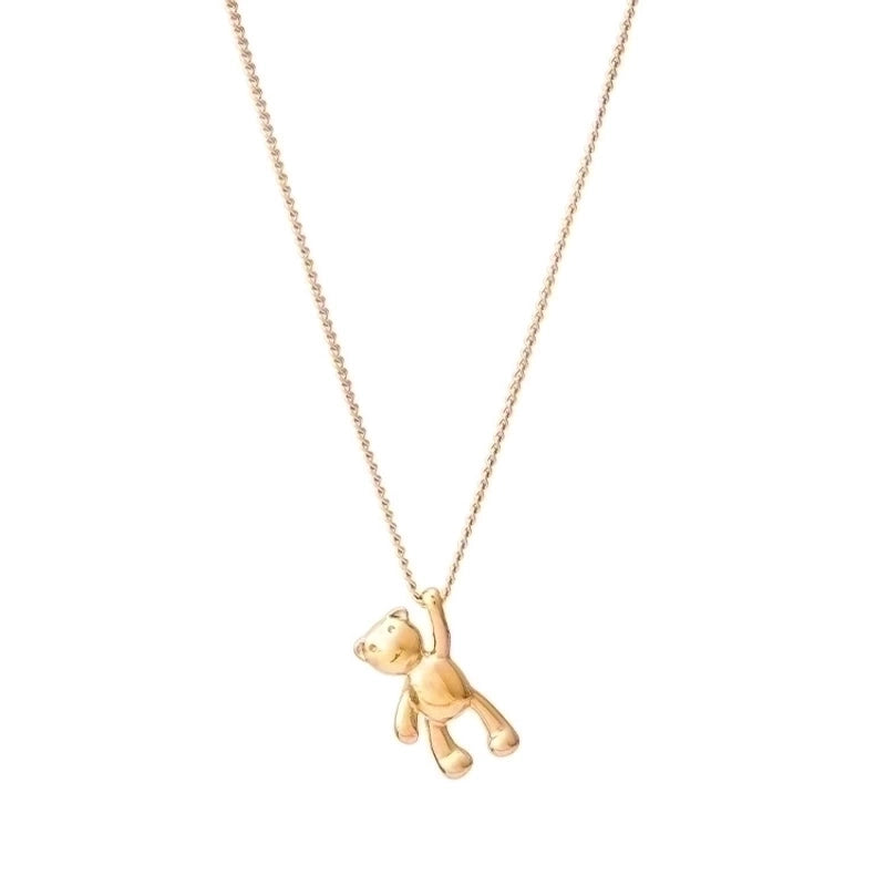 Cute Bear Titanium Steel Plating Necklace