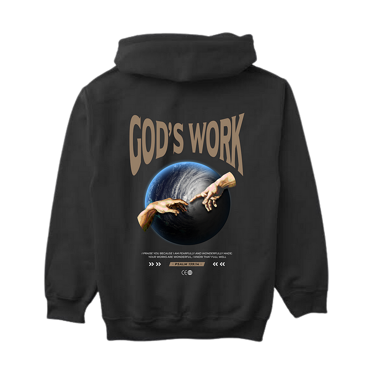 Gods Work PSALM 139:14Print Long Sleeve Hoodie