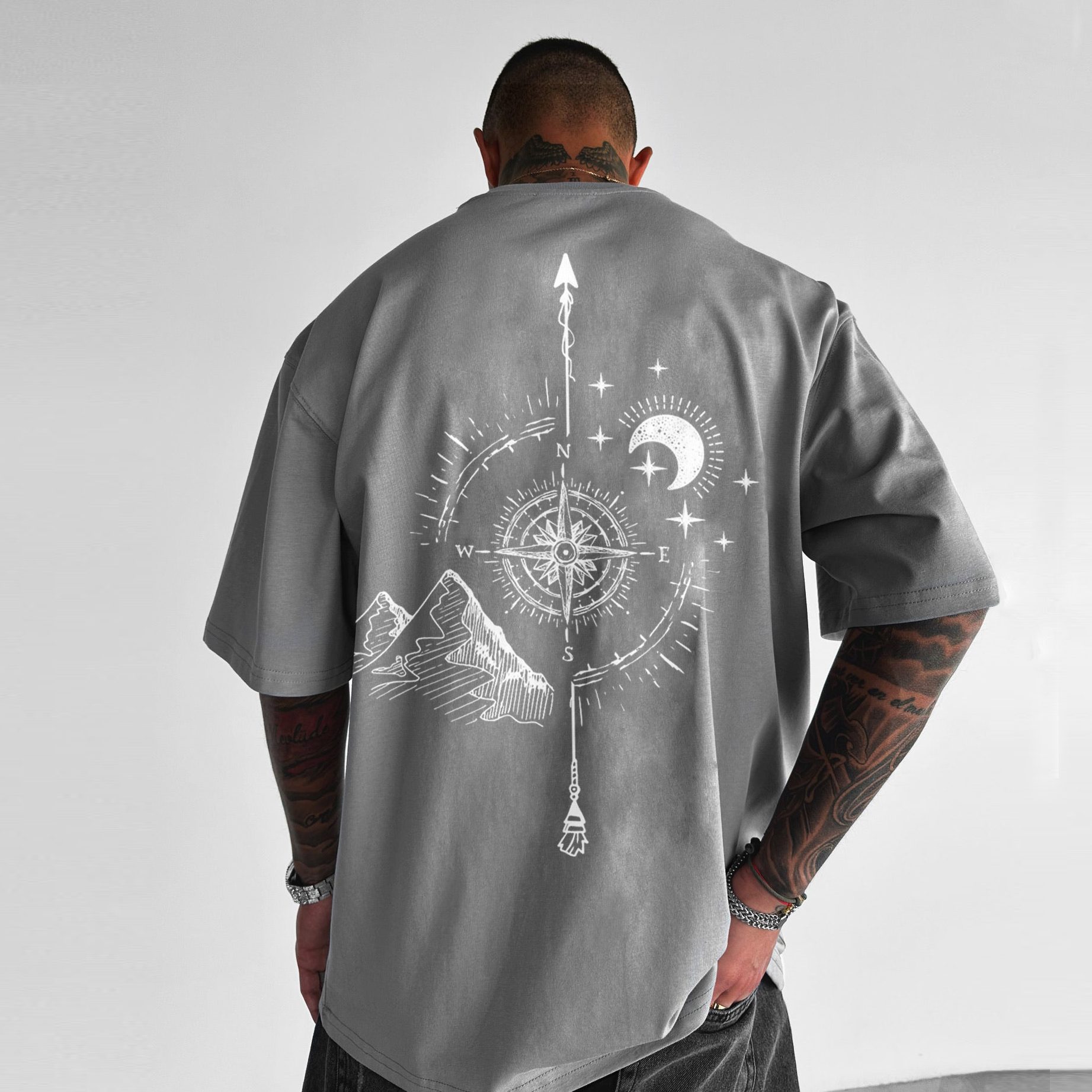 Oversize Sun Moon Stars Tee Lixishop 