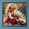 Diamond Painting-DIY Full Round Drill Farm Girl(40*40 CM)