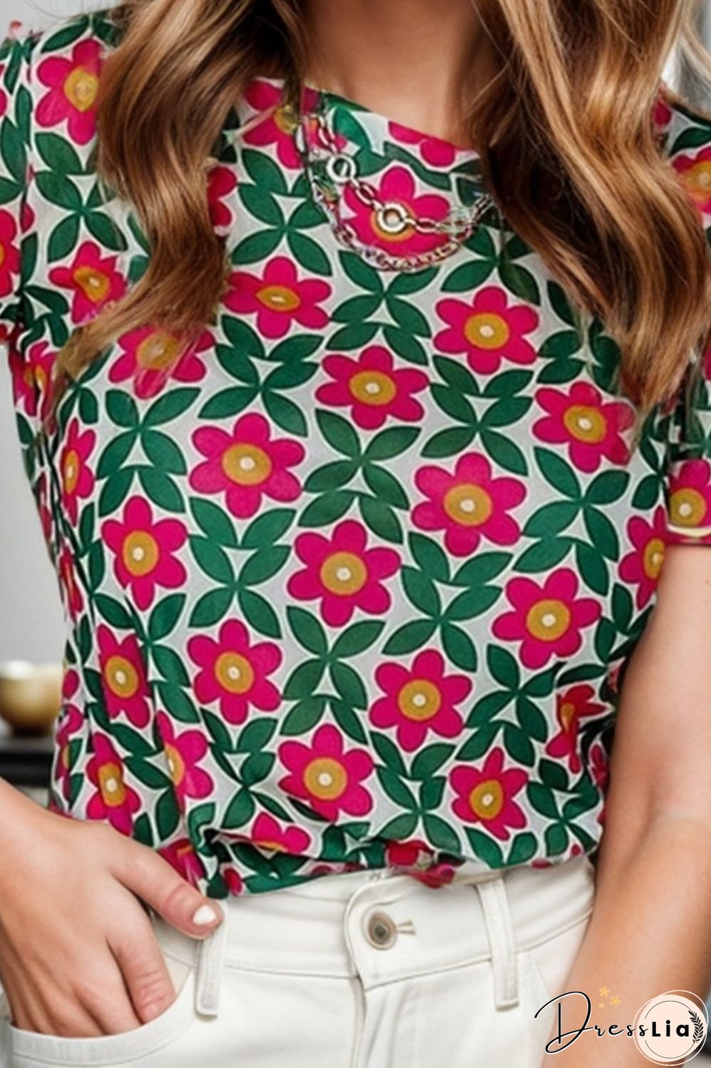 Printed Round Neck Short Sleeve T-Shirt