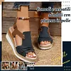 Gioiacombo&trade; Sandali con zeppa con fibbia stile romano da donna