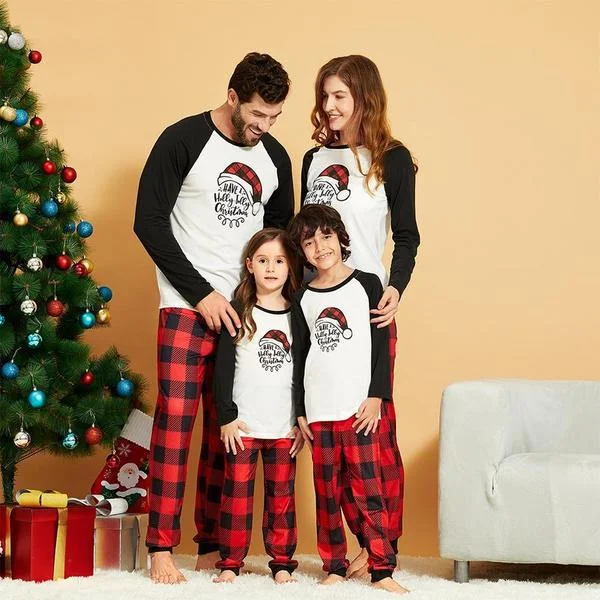 Santa Cap Christmas Holiday Matching Family Pajamas