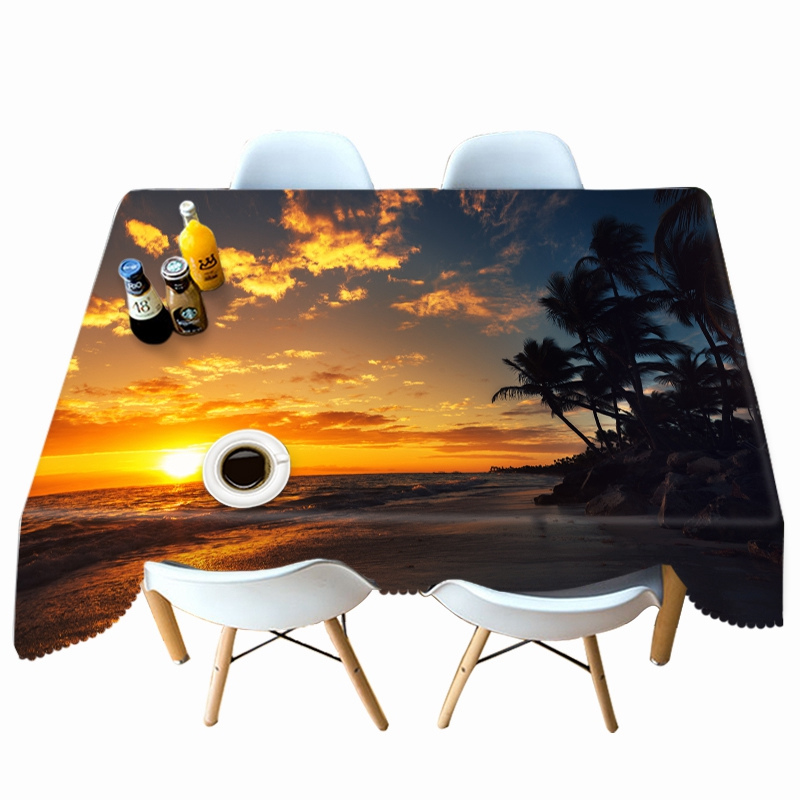 

Seascape Beach Coconut Tree - 3D Tablecloth, 140*140cm, 501 Original
