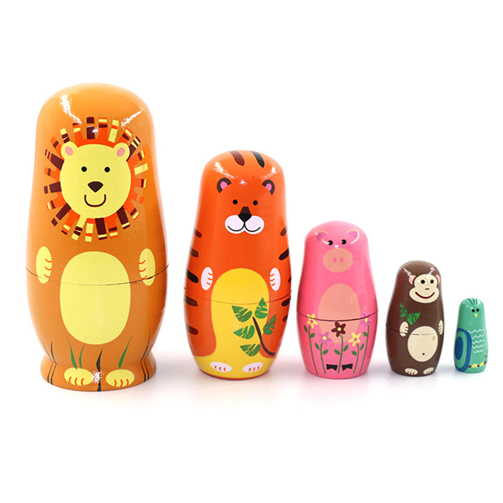 

5Pcs Cartoon Tiger Matryoshka Nesting Doll, 501 Original
