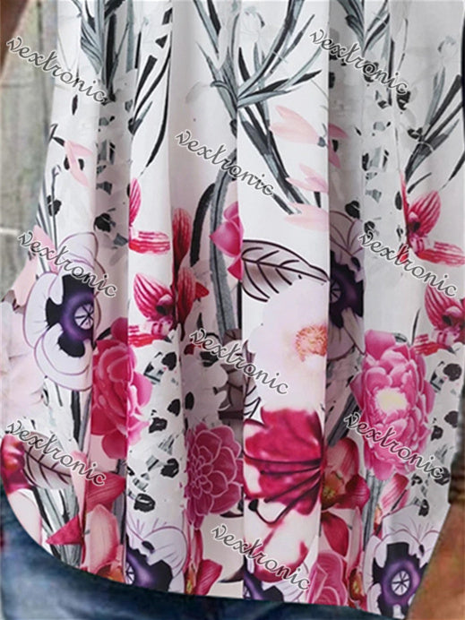 Women Sleeveless Scoop Neck Floral Printed Women Tops