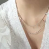 Double Layer Collarbone Golden Silver Necklace