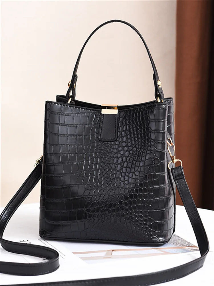 Vintage Crocodile Pattern Handbag Crossbody Bag