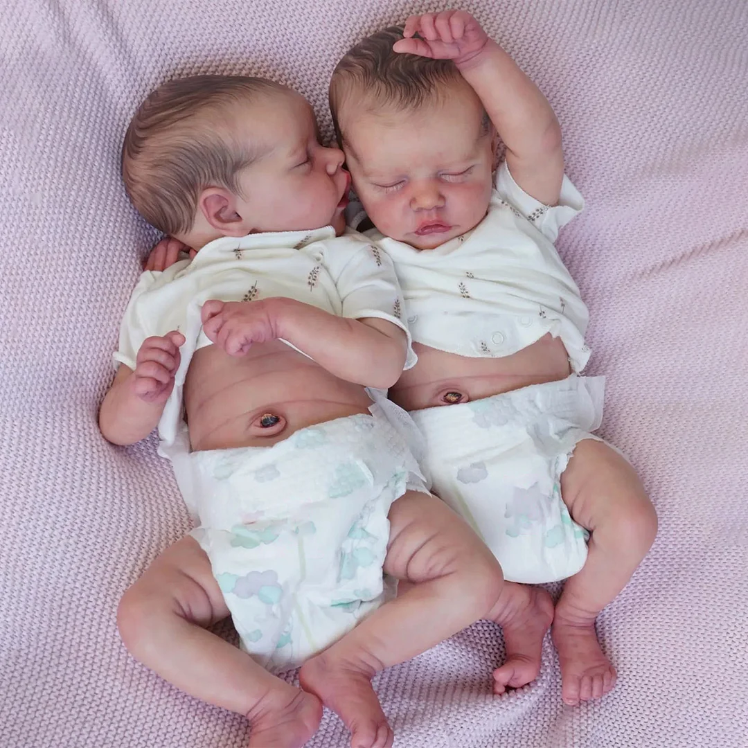 17" Real Lifelike Twins Sister Sleeping Newborn Reborn Baby Doll Sayin and Apinl, Beautiful Baby Gift 2024 with Heartbeat and Sound -Creativegiftss® - [product_tag] RSAJ-Creativegiftss®