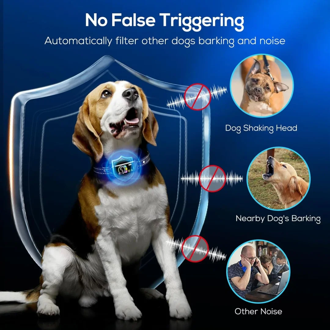 BEBANG Dog Bark Collar, 4 Modes Bark Shock Collar for Small Medium Large Dogs, Anti Barking Device with 5 Adjustable Sensitivity