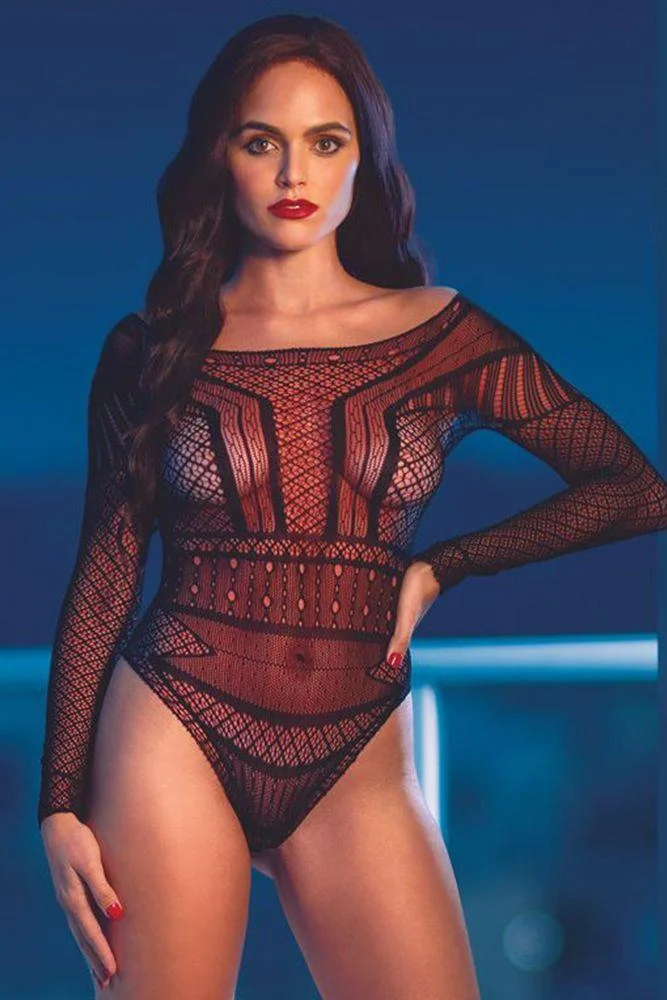 pornhint Pornhint Scandal Off Shoulder Black Body Suit