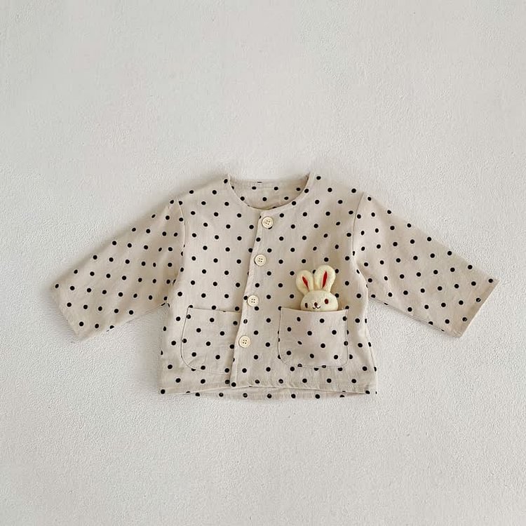 Baby Polka Dot Outerwear with Bunny Doll