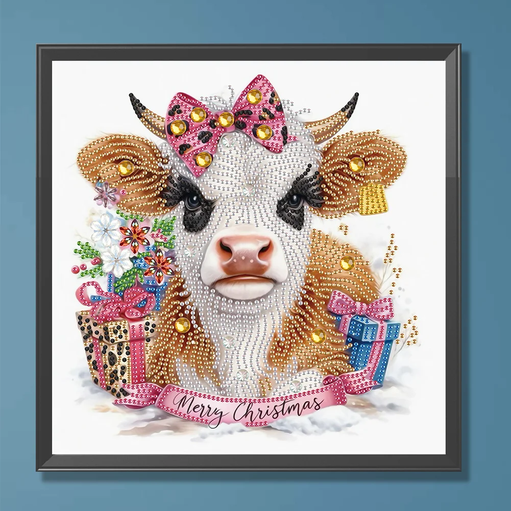 Diamond Painting - Partial Special Shaped Drill - Flower Cow(Canvas|30*30cm)