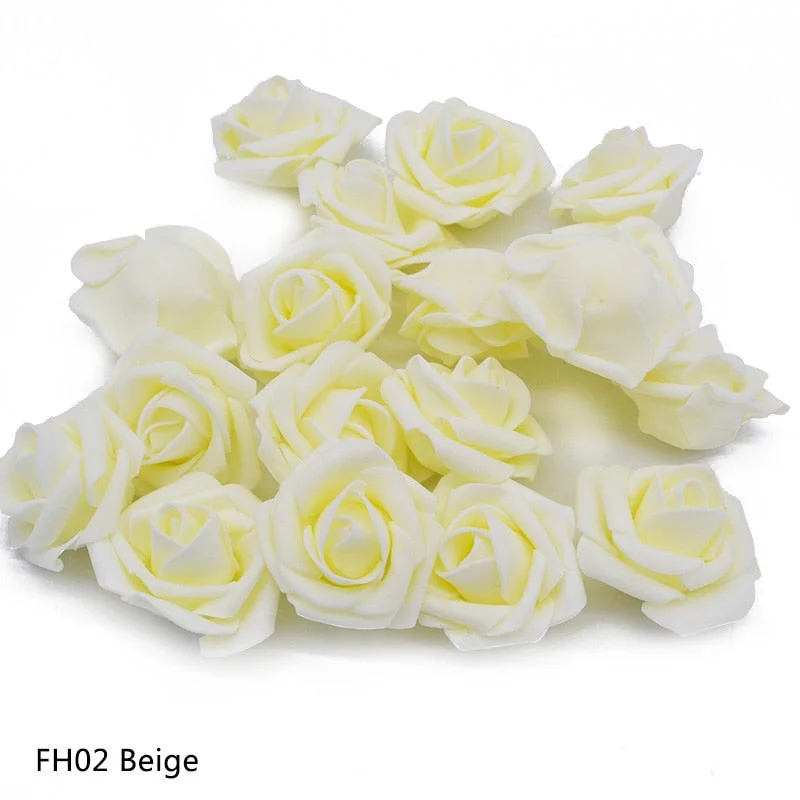 Cheap 20pcs Multicolor Foam Rose Flower Head Artificial Rose Bouquet Handmade Wedding Home Decoration Festive Party scrapbook
