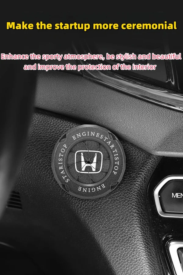 Metal Car One-touch Start Button Ignition Switch Rotating Protective Cover