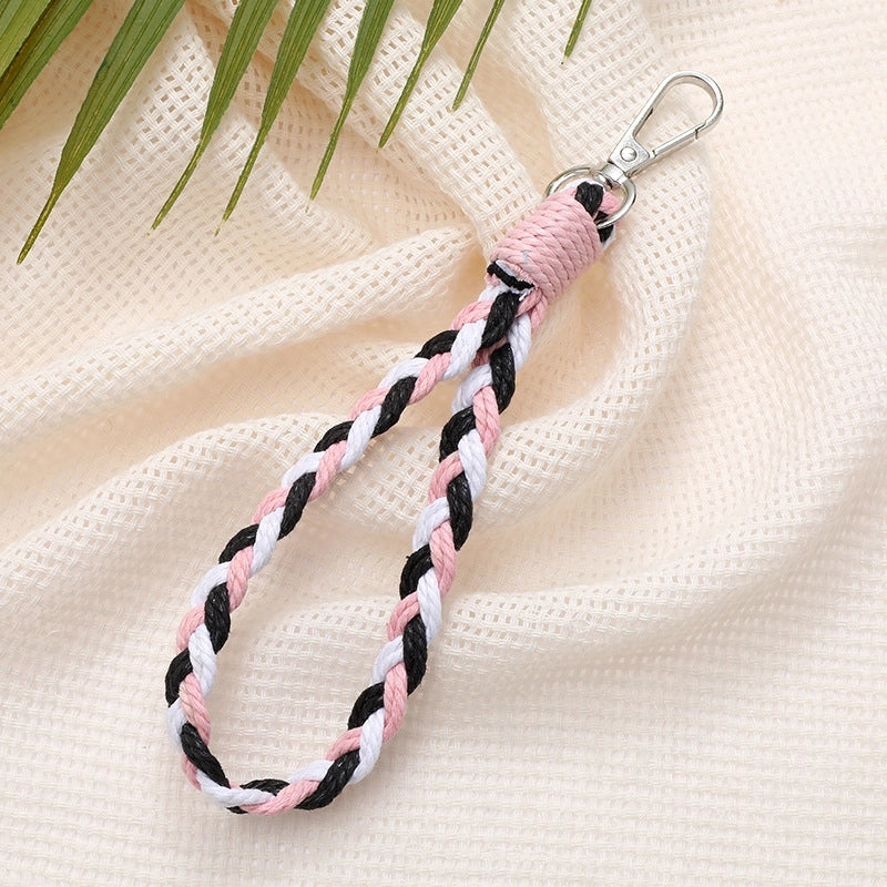Minimalist Color Block Cotton Polyester Knitting Mobile Phone Chain