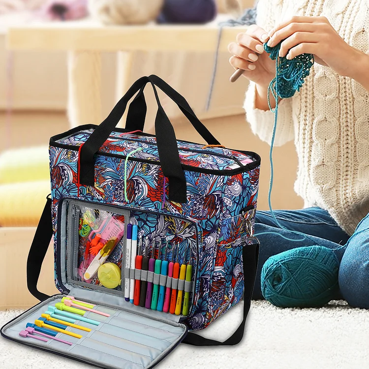 Portable Knitting Bag Large Capacity Thread Yarn Storage Pack Accessories  (C8)