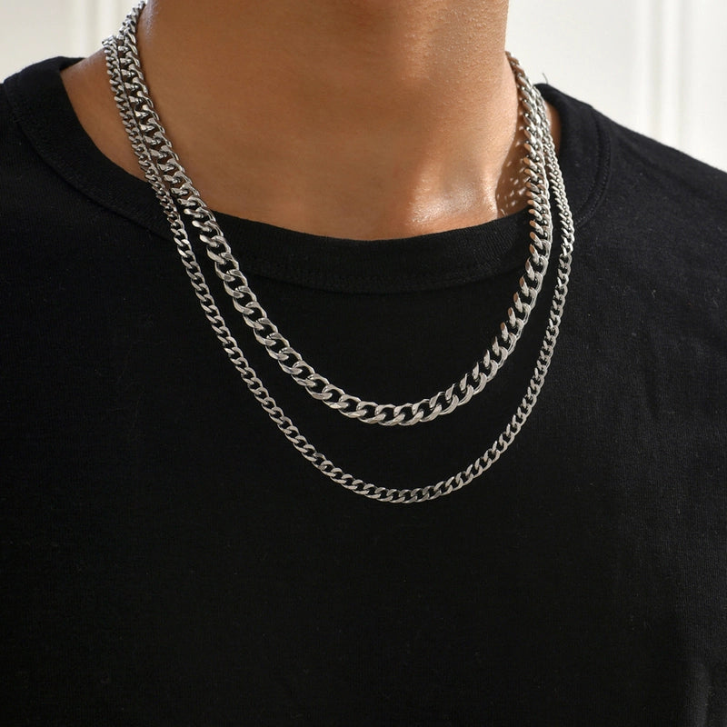 Basic Minimalist Classic Style Geometric Solid Color Titanium Steel Plating Men's Necklace