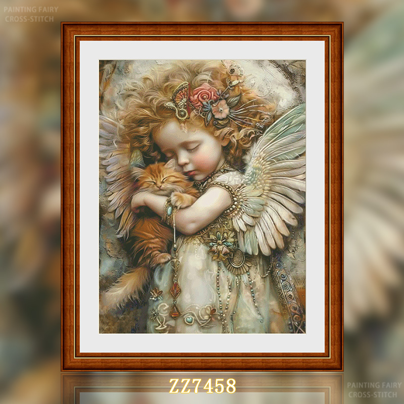 [ZZ7458-Warm Guardian]  Painting Fairy Cross Stitch