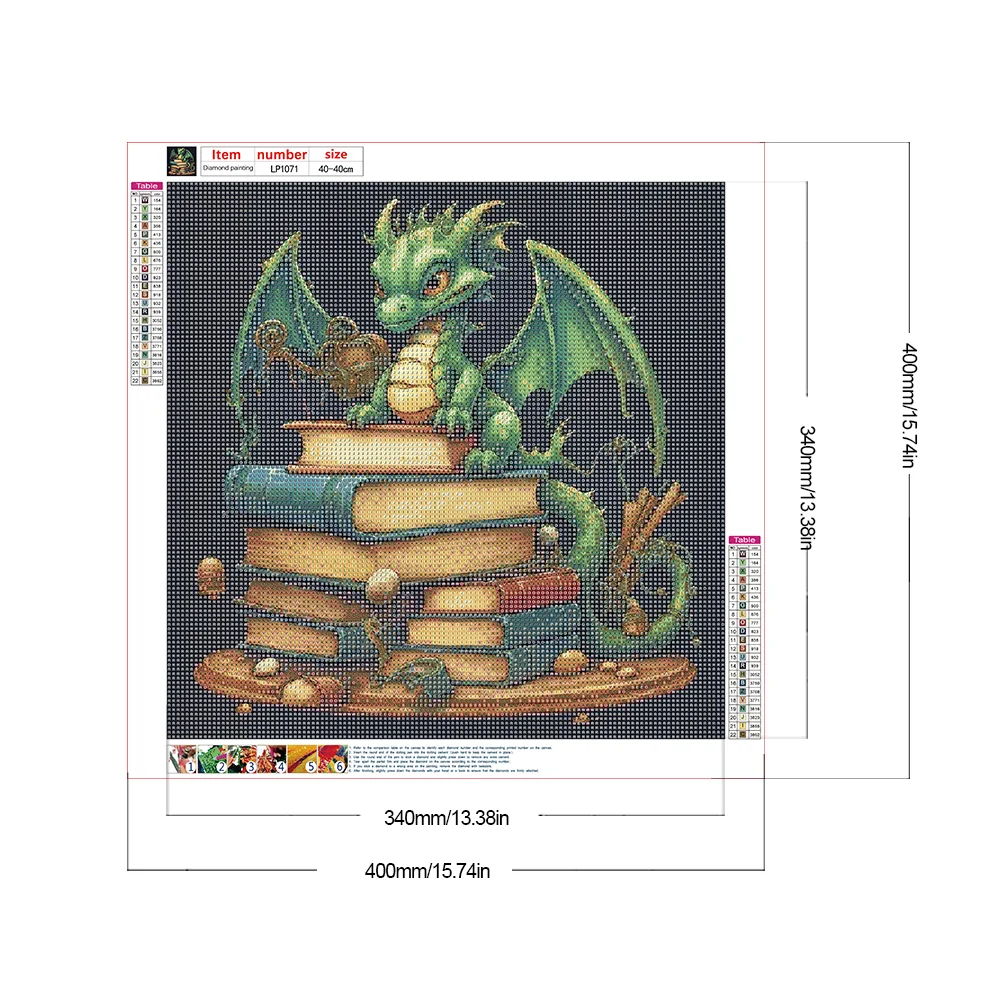Diamond Painting - Full Round Drill - Book Dragon(Canvas|40*40cm)