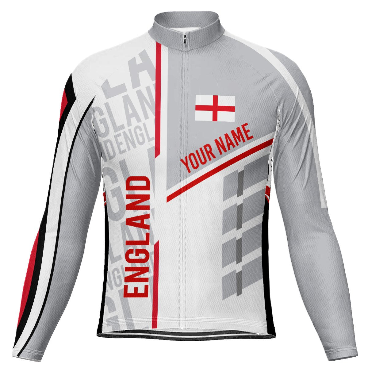Customized England Long Sleeve Cycling Jersey for Men | captainssportss.com