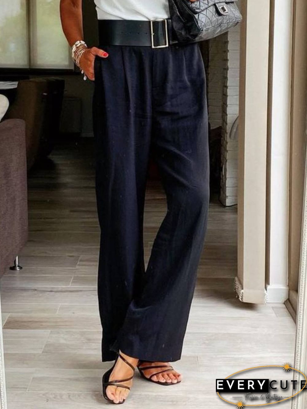 Basic Pockets Plain Pants