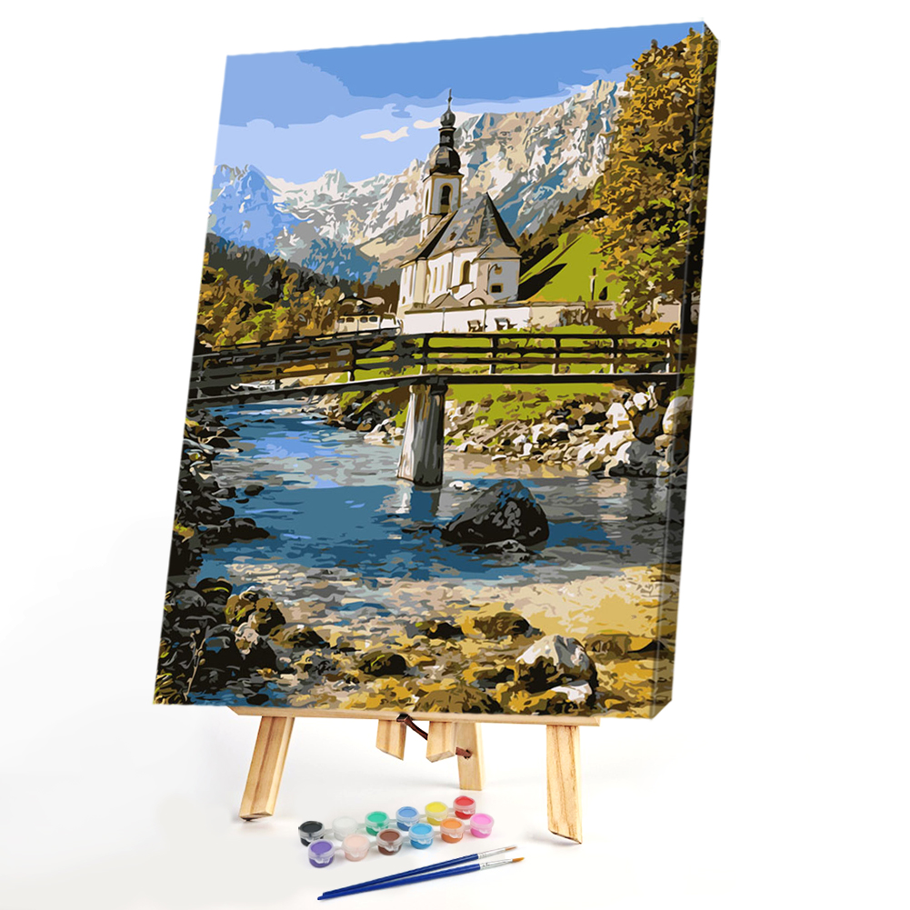 

40x50cm - Paint By Numbers Bridge Village, 501 Original