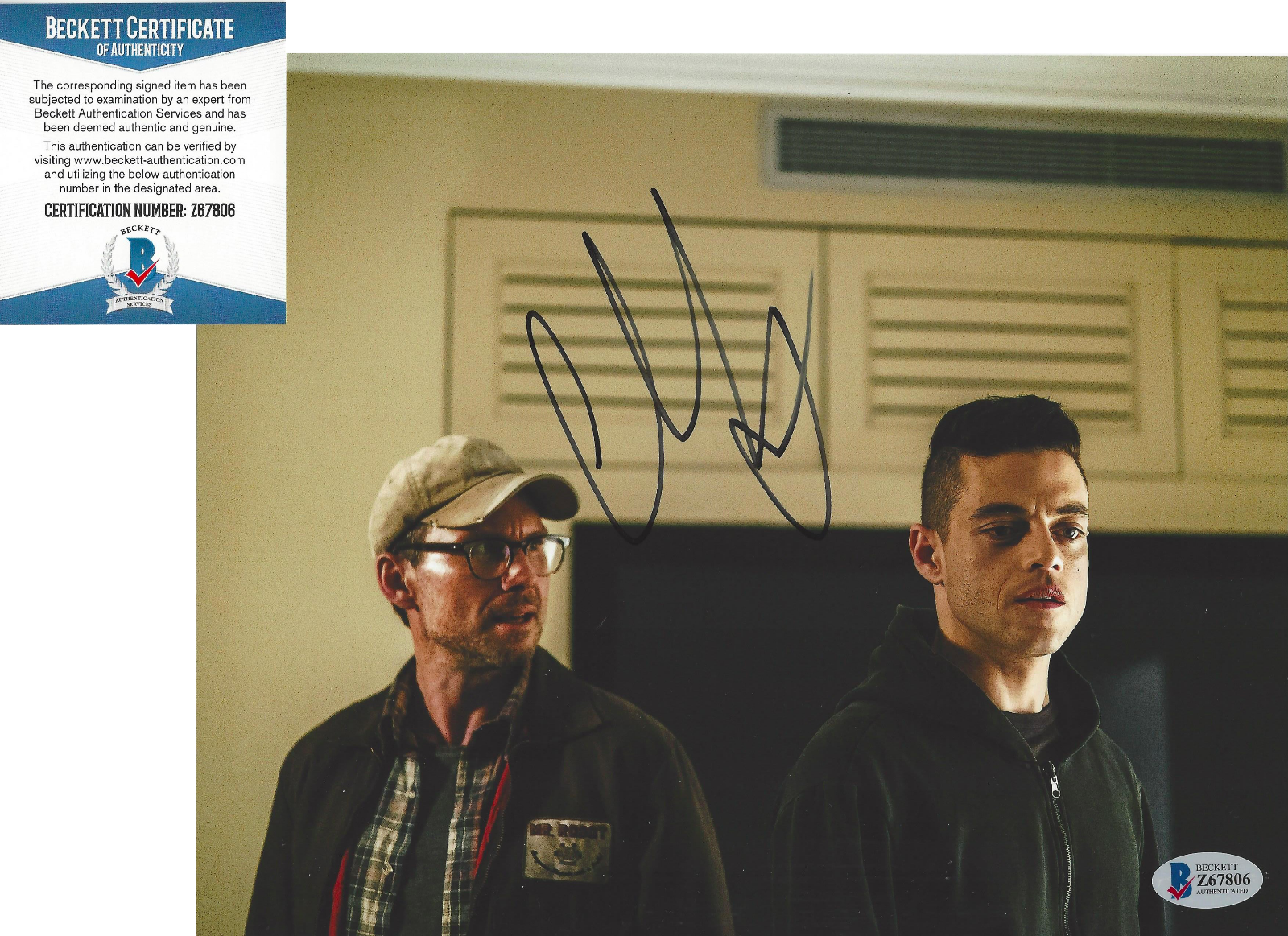 CHRISTIAN SLATER SIGNED 'MR. ROBOT' 8x10 SHOW Photo Poster painting ACTOR BECKETT COA BAS