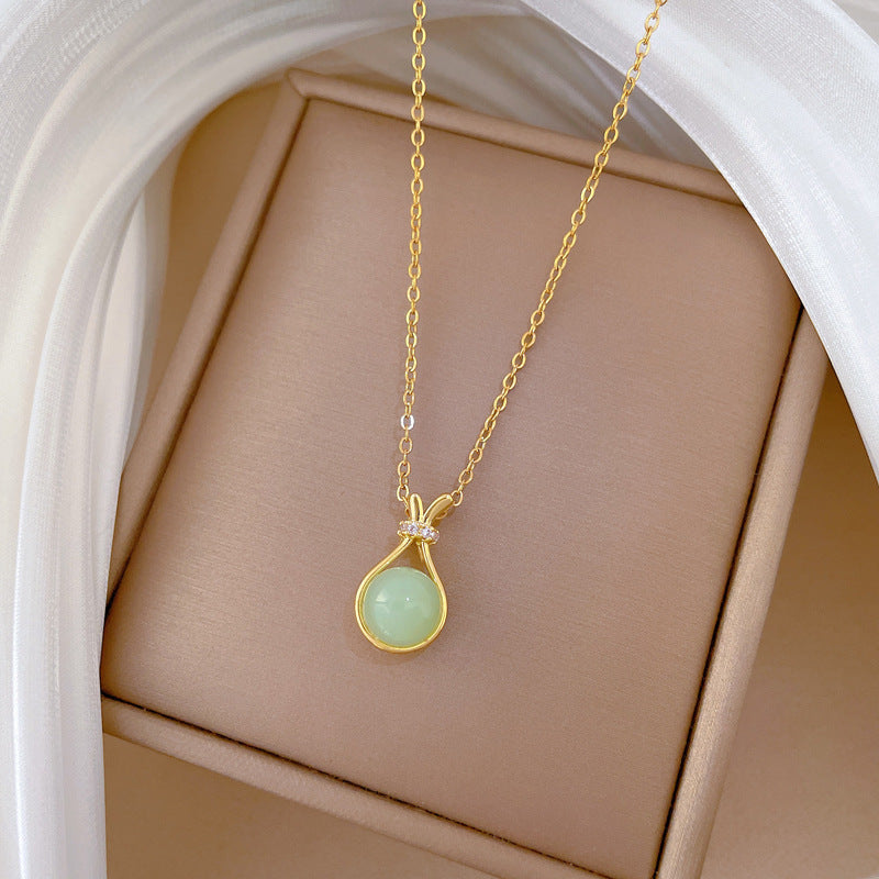 Simple Lucky Bag Full Of Diamonds Fashionable And Gorgeous Full Of Diamond Necklace Female Versatile Clavicle Chain Titanium Steel