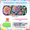 (US Local)Rose Pattern DIY Diamond Pencil Case Pens Brushes Accessories Travel Pencil Box
