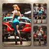 3pcs Girls - Vintage Metal Signs(12*16Inch) - Vehicle